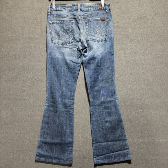 7 For All Mankind A Pocket Jeans Bootcut Mid Rise Womens Size 27 Denim - Picture 4 of 13